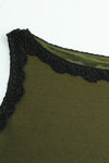 SWAYING/KNIT hook stitching mesh vest SW24SS1T36 grass green PS73